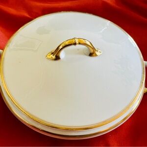 Vintage 1930s Heinrich & Co. Selb Bavaria, Germany Gold Trimmed Serving Dish